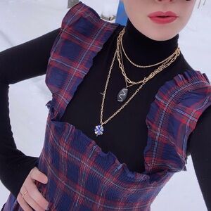 Hill House Ellie Nap Dress - Navy Tartan - Size S